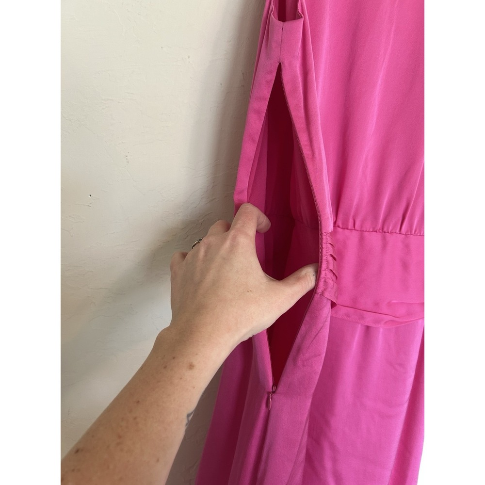 Theory Harida Poignant Pink Silk Mini Dress 4 Luxury Party Spring Preppy - Picture 6 of 6